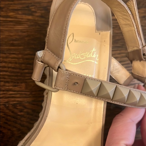 Christian Louboutin Tan Studded Women's Sandals - Picture 9 of 9